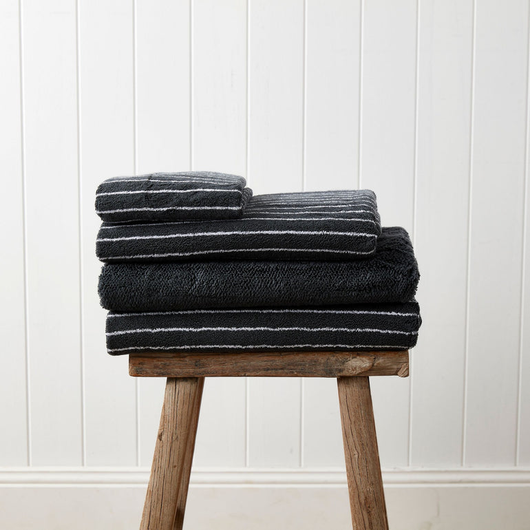 Urban Oasis Hudson Stripe Bath Towel Granite - Gro Urban Oasis