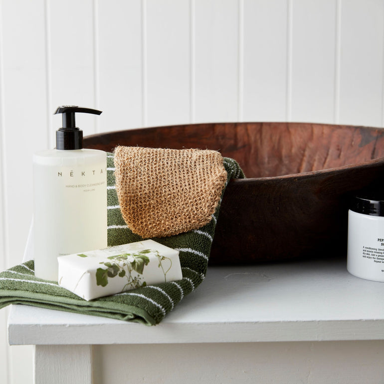 Urban Oasis Hudson Stripe Bath Sheet Thyme - Gro Urban Oasis