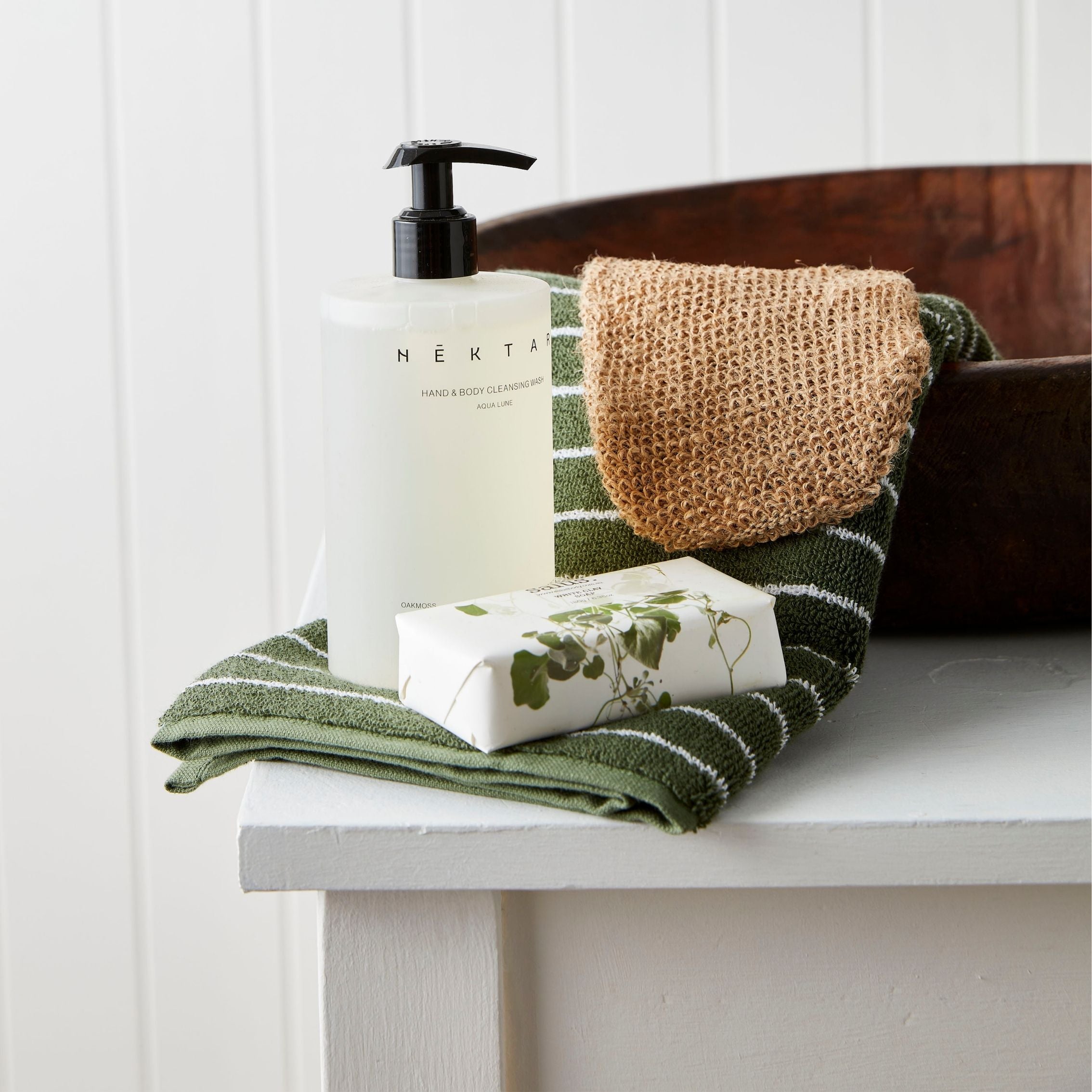 Urban Oasis Hudson Stripe Hand Towel Thyme - Gro Urban Oasis