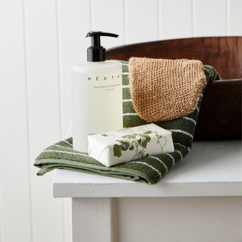 Urban Oasis Hudson Stripe Hand Towel Thyme - Gro Urban Oasis