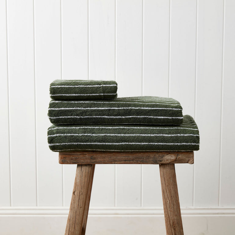 Urban Oasis Hudson Stripe Hand Towel Thyme - Gro Urban Oasis