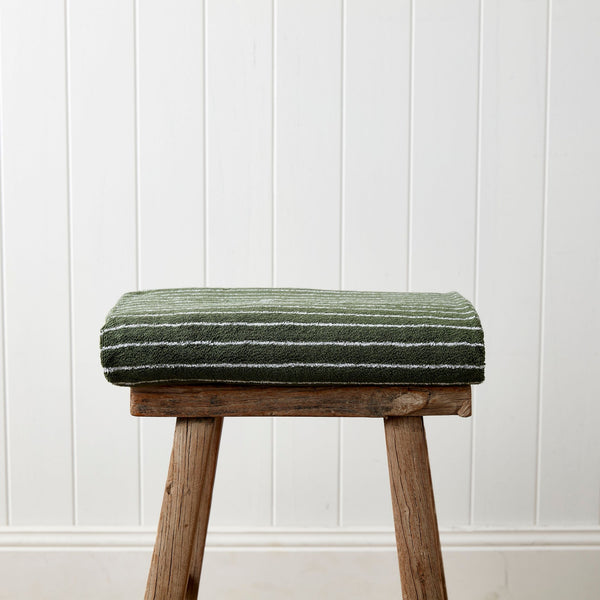 Urban Oasis Hudson Stripe Bath Sheet Thyme - Gro Urban Oasis