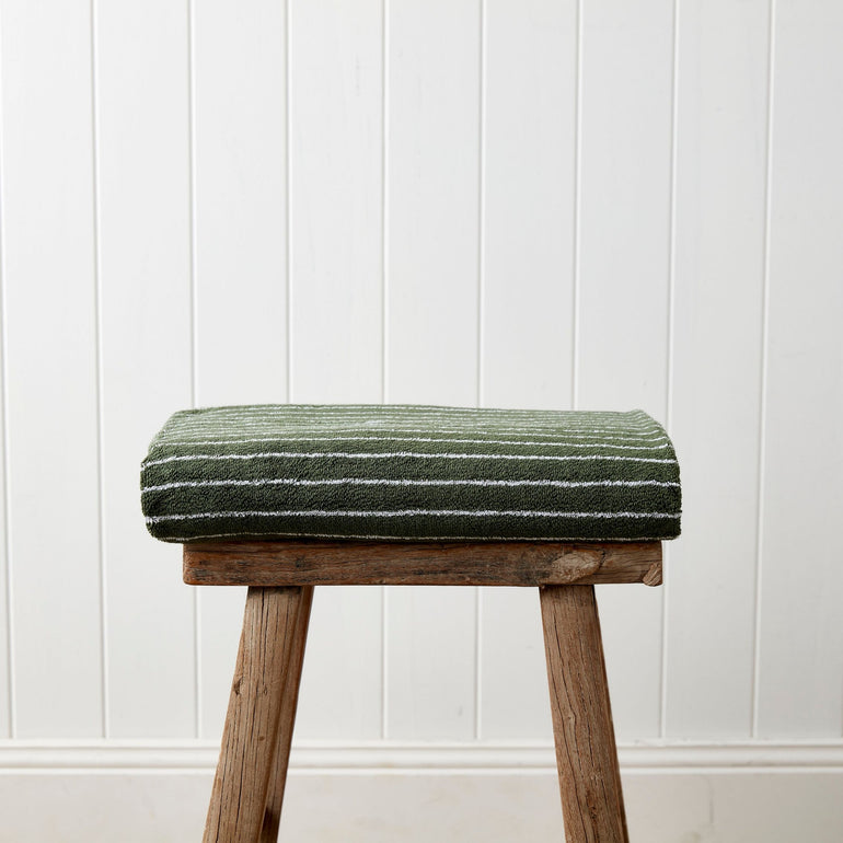Urban Oasis Hudson Stripe Bath Sheet Thyme - Gro Urban Oasis