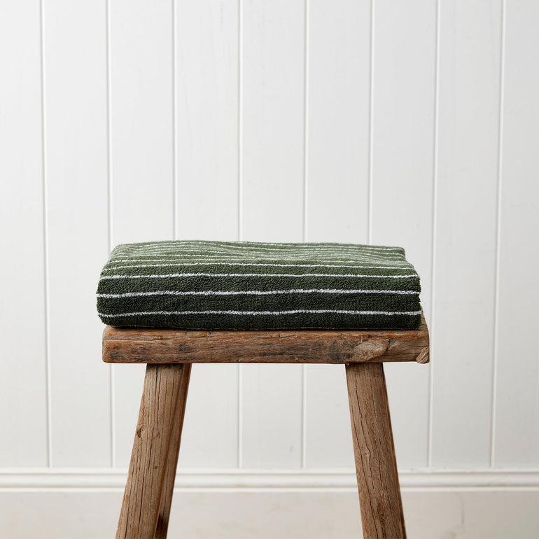 Urban Oasis Hudson Stripe Bath Towel Thyme - Gro Urban Oasis