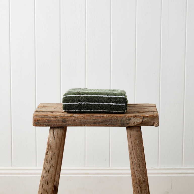 Urban Oasis Hudson Stripe Hand Towel Thyme - Gro Urban Oasis