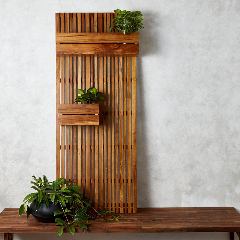 Eden Slat Panel Teak Wood Wide Large - Gro Urban Oasis