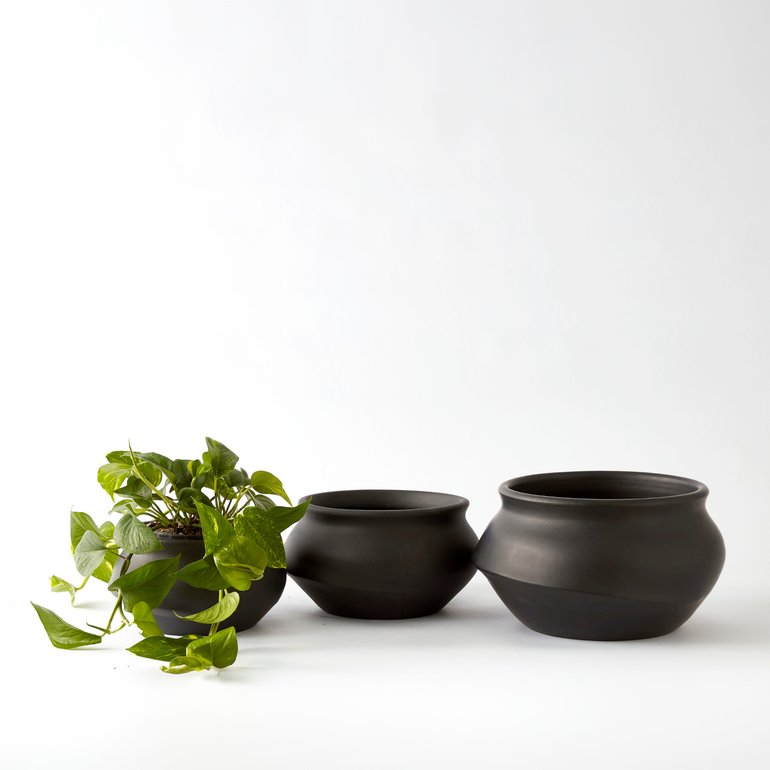 Urban Oasis Naya Pot Matte Black Large - Gro Urban Oasis