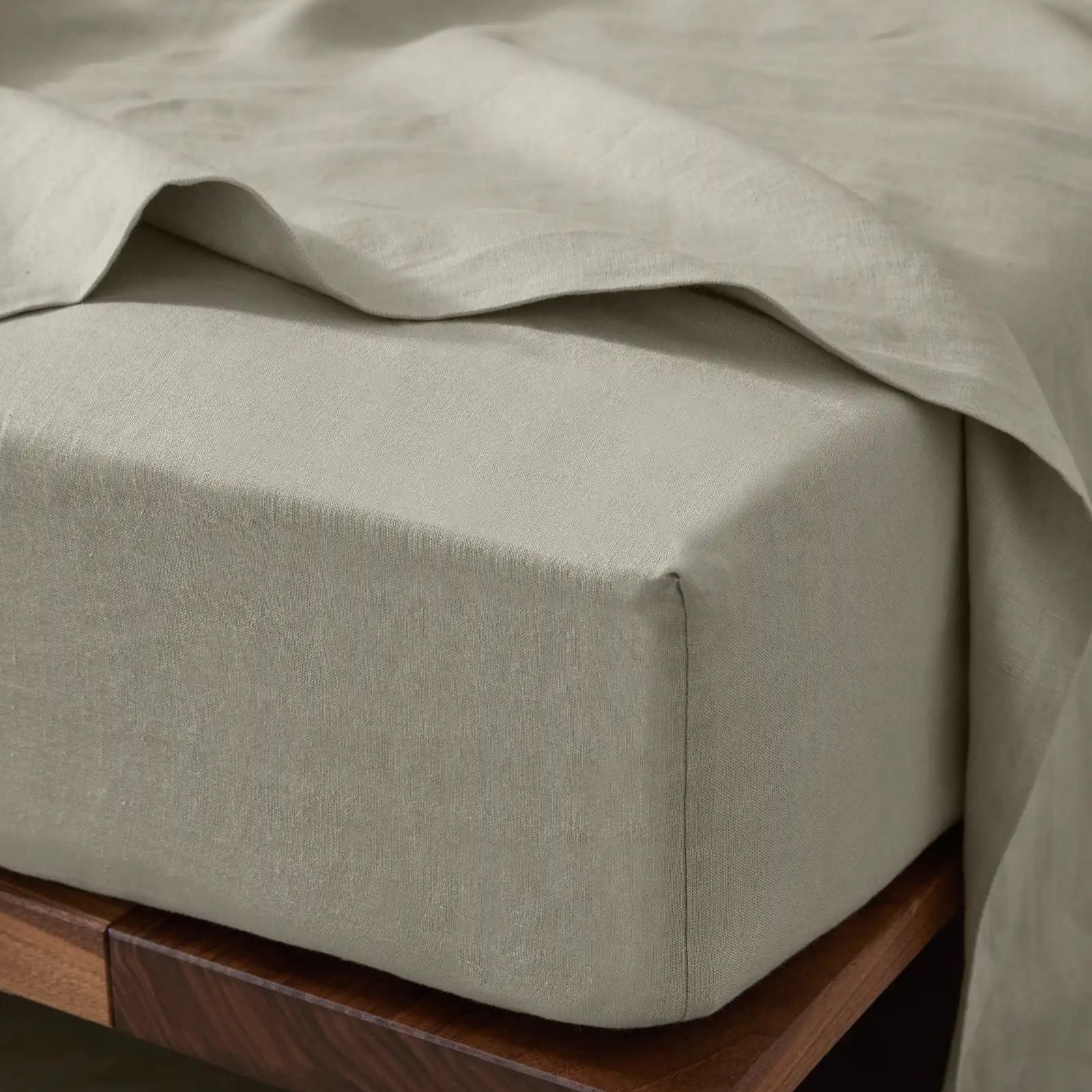 Ravello Linen Fitted Sheet King Bed Bone - Gro Urban Oasis