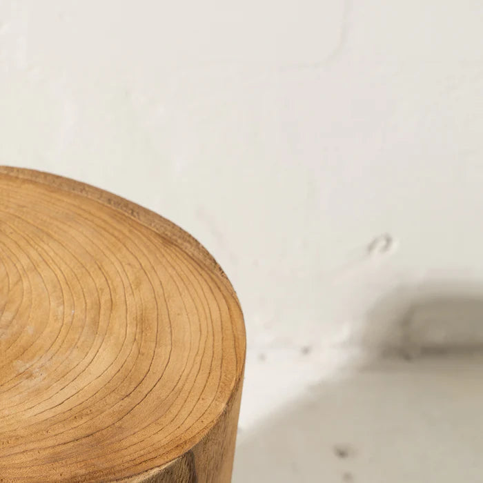 Ama Teak Stool Raw Finish - Gro Urban Oasis