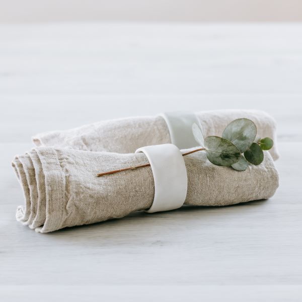 Flax Napkin Ring White