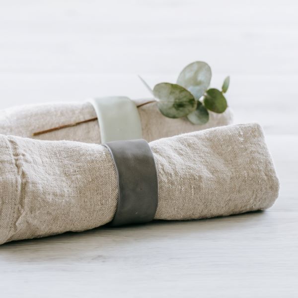 Flax Napkin Ring Charcoal