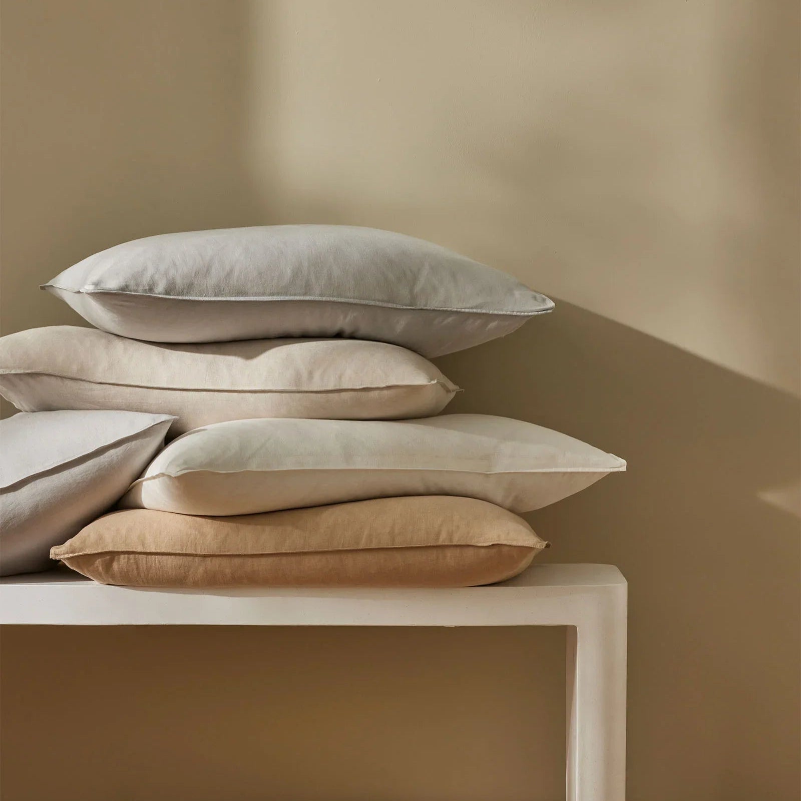 Ravello Linen Pillowcase Pair Bone - Gro Urban Oasis