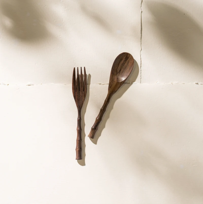 Inartisan Hand Carved 18cm Mini Rosewood Salad Servers