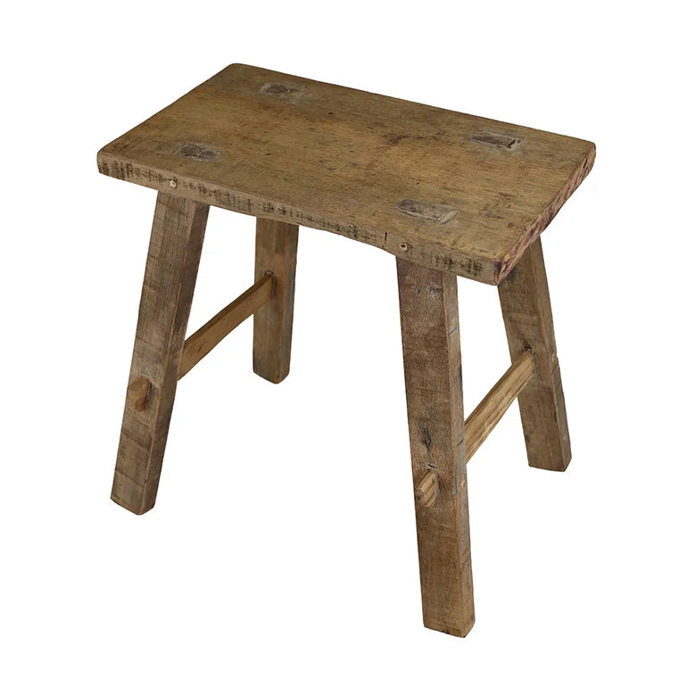 Small Timber Vintage Side Table Bench Natural - Gro Urban Oasis
