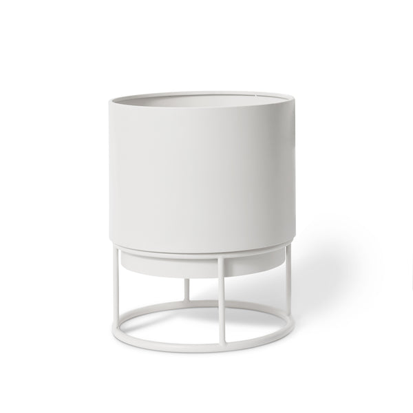 Gunner Planter With Stand White Medium 320mm - Gro Urban Oasis