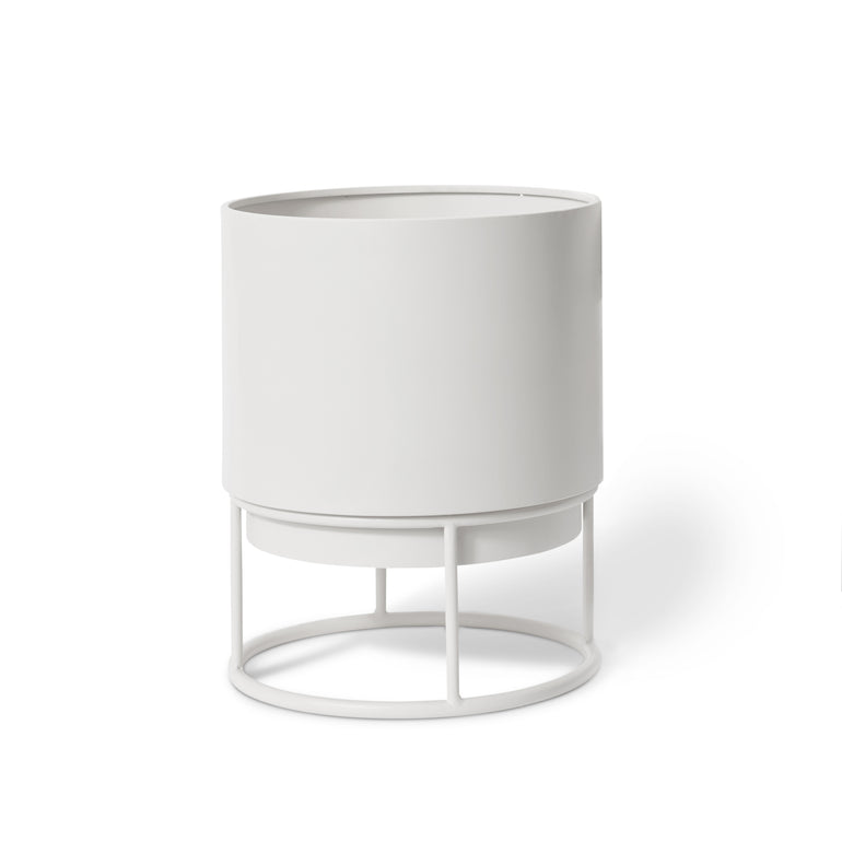 Gunner Planter With Stand White Medium 320mm - Gro Urban Oasis