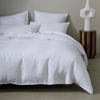 Ravello Linen Quilt Cover King Bed White - Gro Urban Oasis