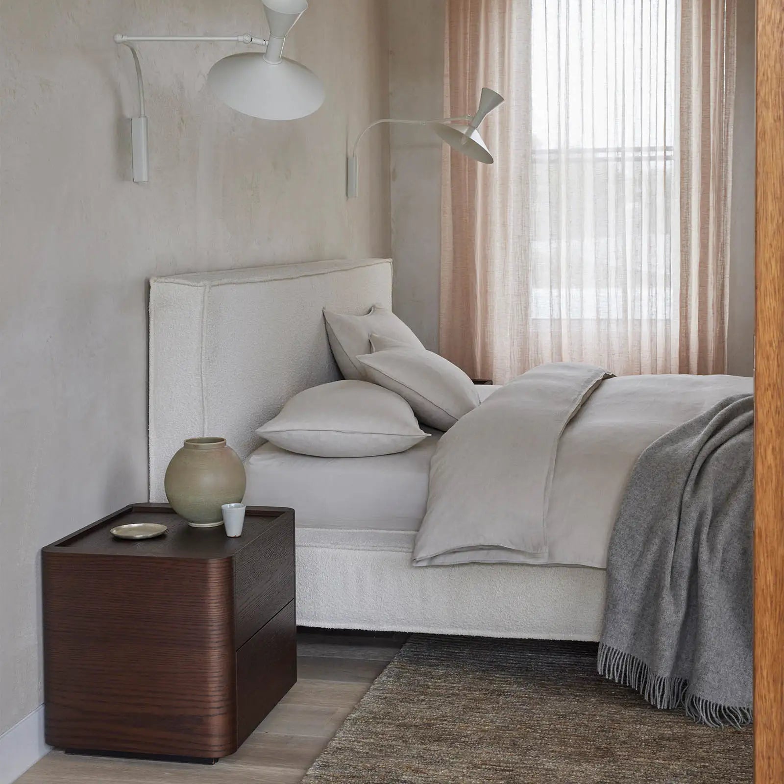 Ravello Linen Flat Sheet Queen Bed Bone - Gro Urban Oasis