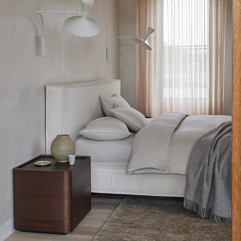 Ravello Linen Flat Sheet Queen Bed Bone - Gro Urban Oasis