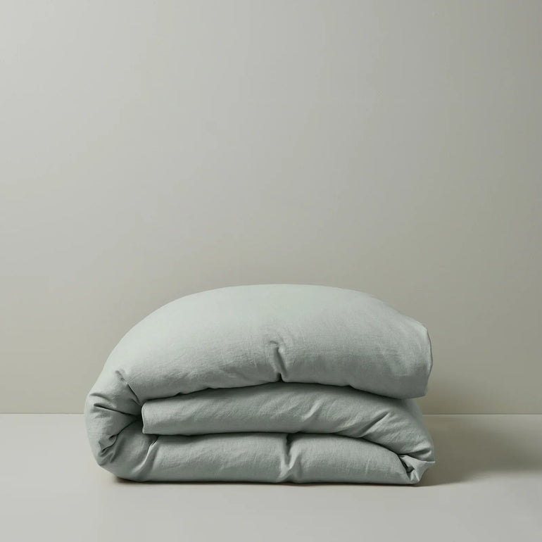 Ravello Linen Quilt Cover Queen Bed Sage - Gro Urban Oasis