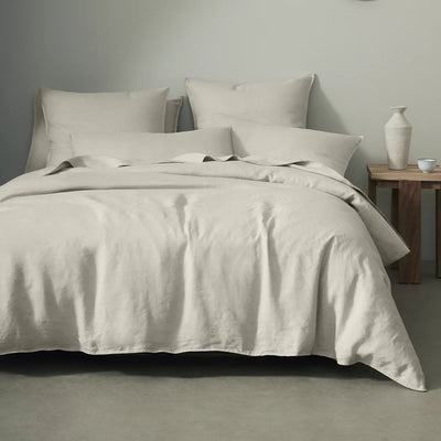 Ravello Linen Quilt Cover King Bed Bone - Gro Urban Oasis