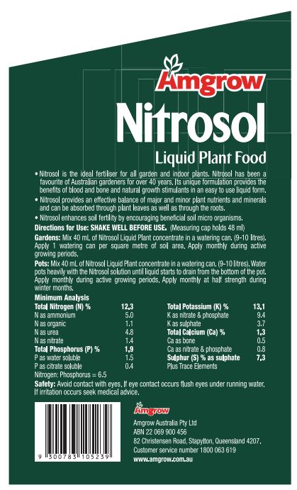 Amgrow Nitrosol Liquid Plant Food 1Ltr