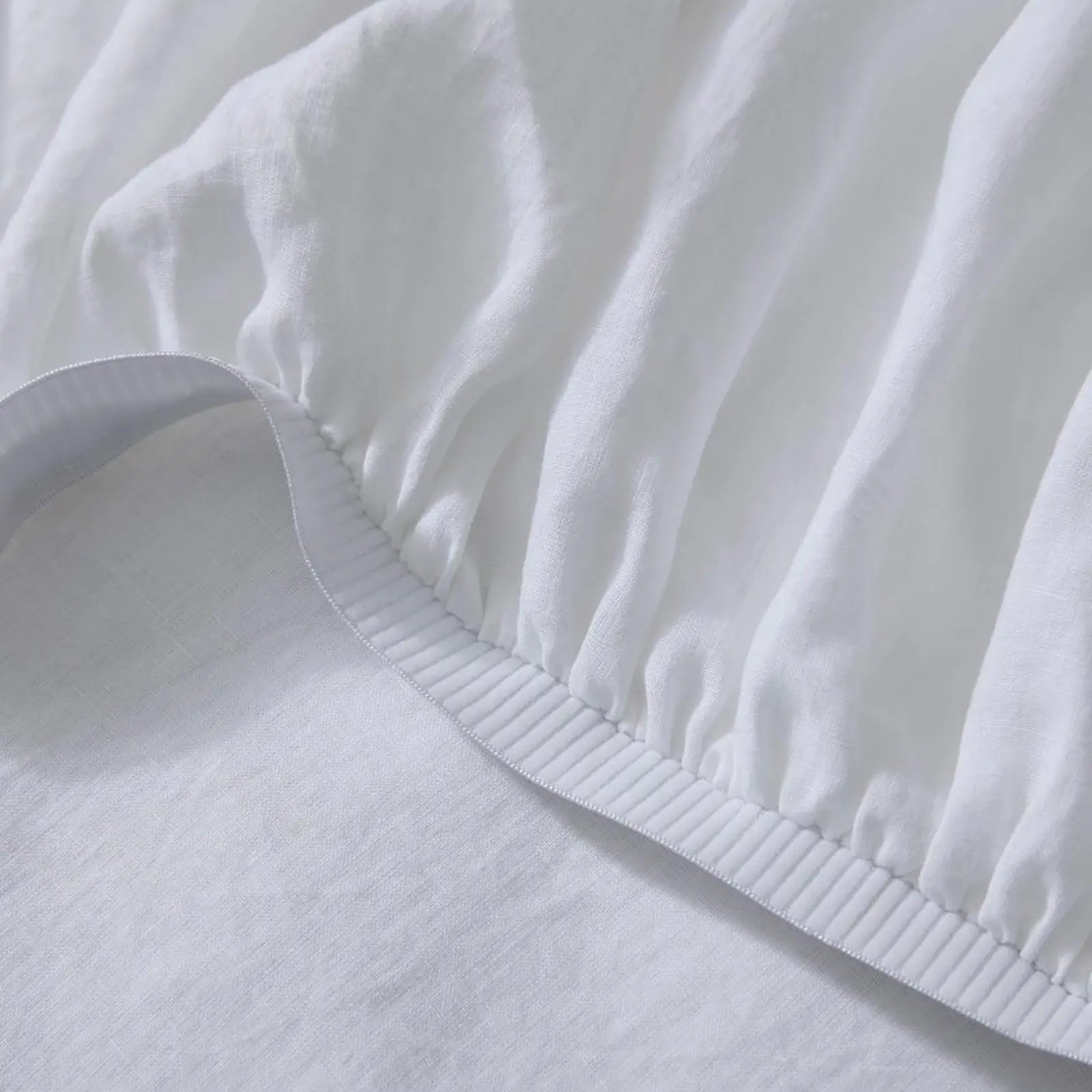 Ravello Linen Fitted Sheet King Bed White - Gro Urban Oasis