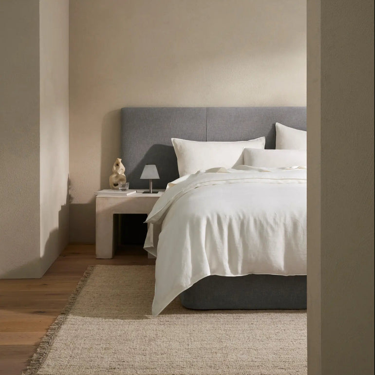 Ravello Linen Fitted Sheet King Bed White - Gro Urban Oasis