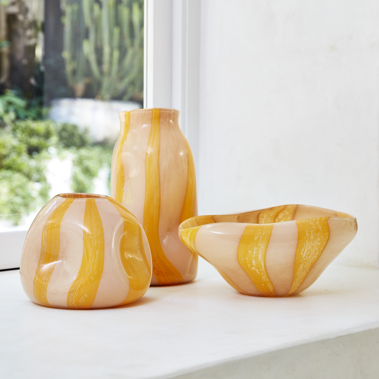 Ben David Candy Stripe Small Vase Nude Mango - Gro Urban Oasis