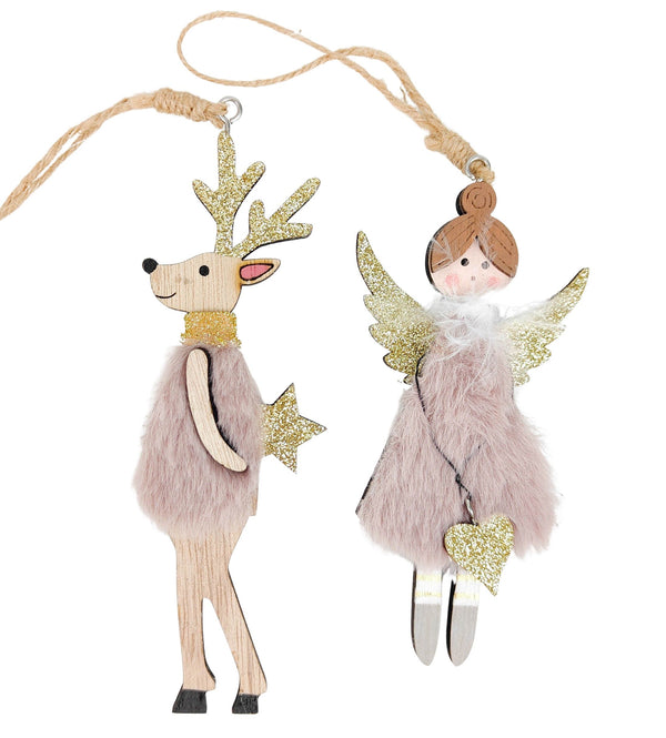 Reindeer Holding Tree/Present Pink Assorted - Gro Urban Oasis