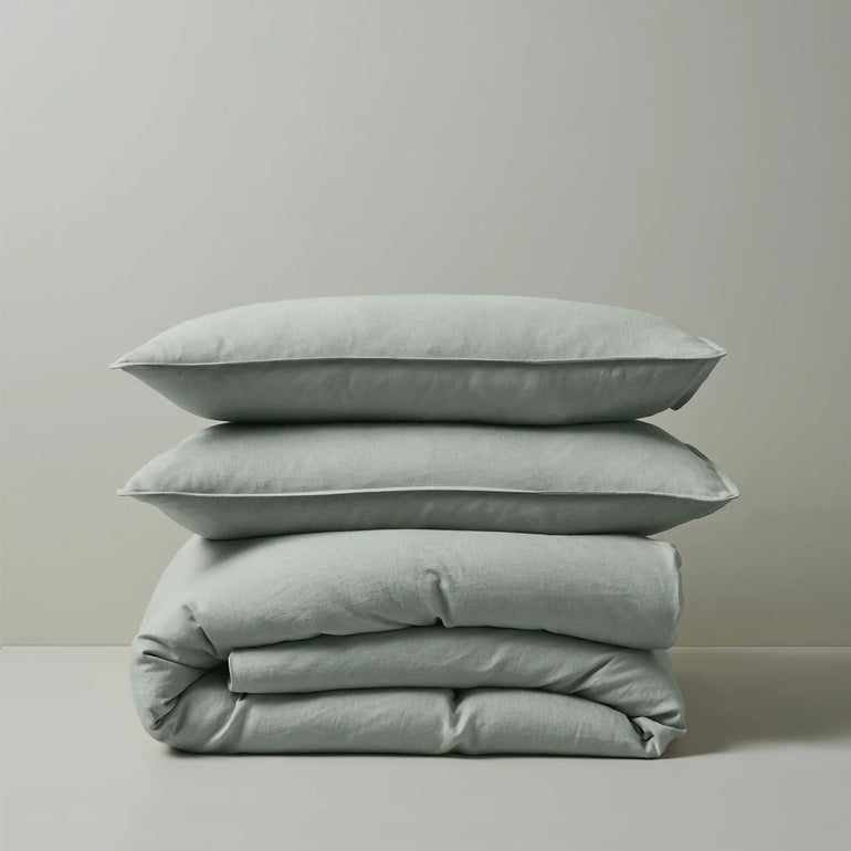 Ravello Linen Quilt Cover Queen Bed Sage - Gro Urban Oasis