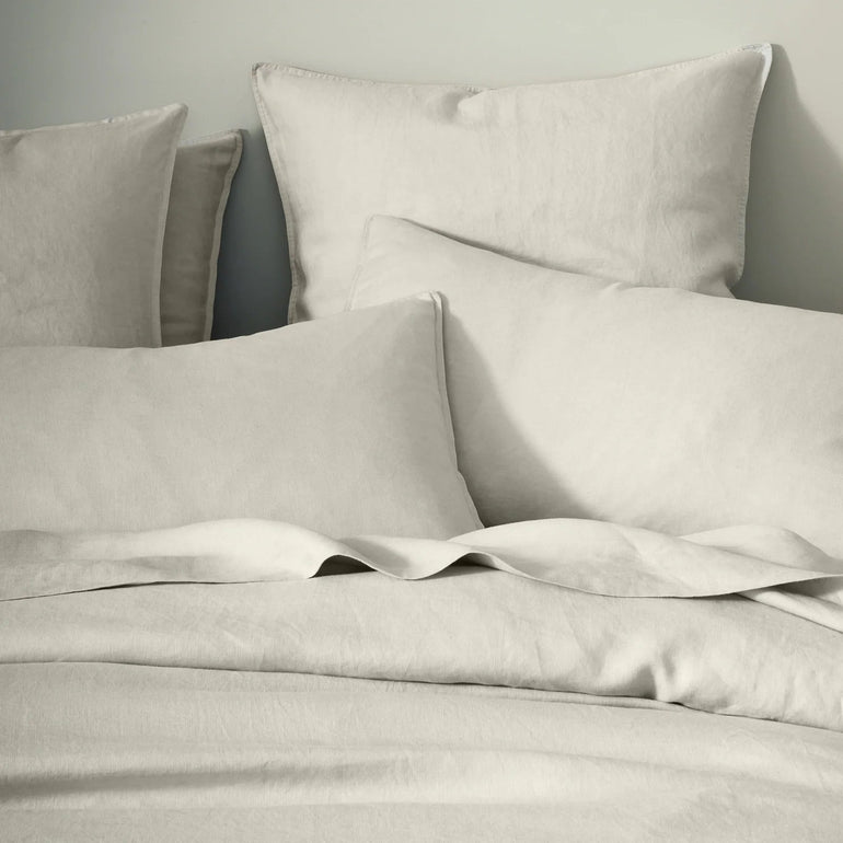 Ravello Linen Flat Sheet Queen Bed Bone - Gro Urban Oasis